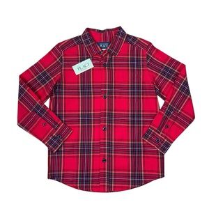 NWT Children’s Place Holiday Plaid Button Down Shirt 5T Red
